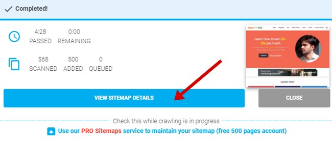 Generate sitemap completed