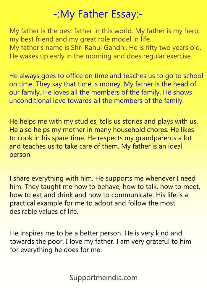 an easy essay on father